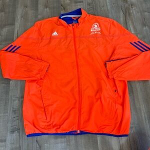 Adidas Running Windbreaker Jacket‎ Boston Marathon 2015 Men XL Neon John Hancock